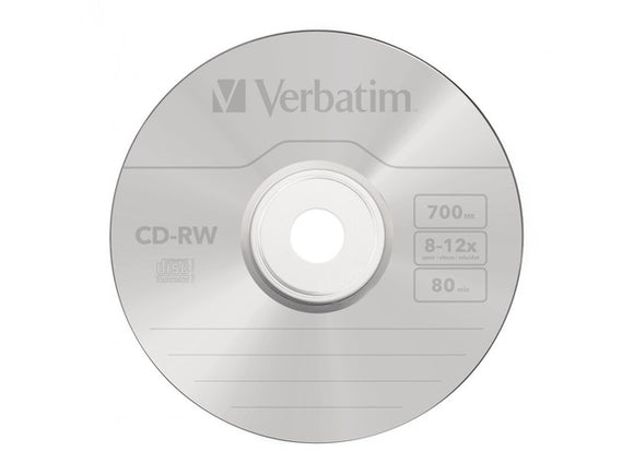 CD-RW VERBATIM 700MB, VITEZA 12X, 10pack, JewelCase, "43148"