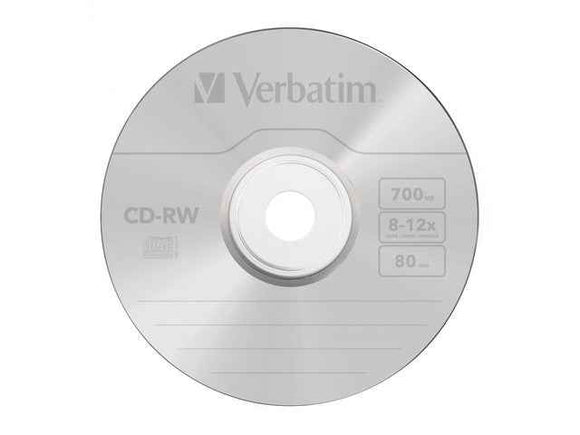 CD-RW VERBATIM 700MB, VITEZA 12X, 10pack, JewelCase, "43148"