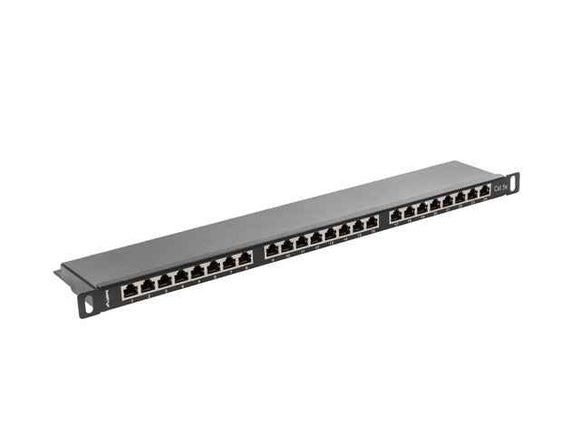 Lanberg | Patch panel 24 port 0.5U 19" CAT.5E FTP with cable organizer shielded | PPS5-0024-B