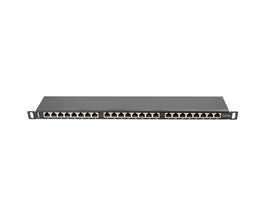 Lanberg | Patch panel 24 port 0.5U 19" CAT.5E FTP with cable organizer shielded | PPS5-0024-B - 0
