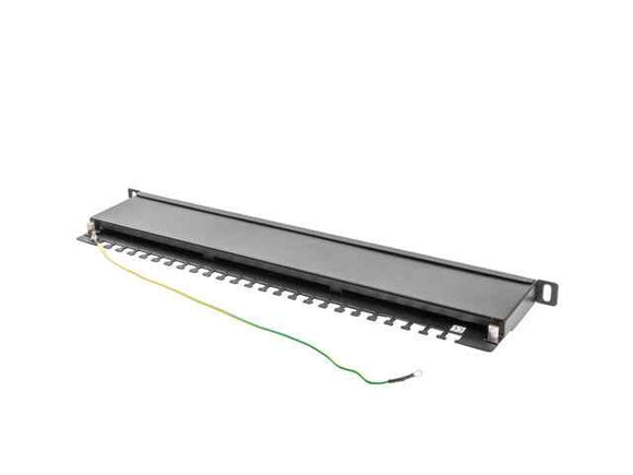 Lanberg | Patch panel 24 port 0.5U 19" CAT.5E FTP with cable organizer shielded | PPS5-0024-B