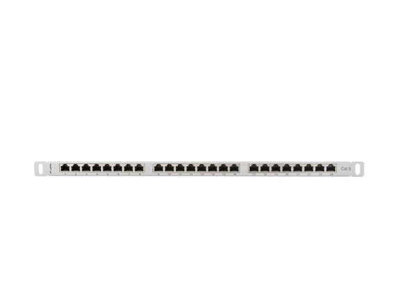 Patch Panel 24 Port 0.5U Kat.6 szary ekranowany