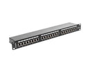 Lanberg | Patch Panel 24 Port 1U 19" CAT.5E FT with Cable Organizer Shielded | PPS5-1024-B | Black