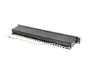 Lanberg | Patch Panel 24 Port 1U 19" CAT.5E FT with Cable Organizer Shielded | PPS5-1024-B | Black
