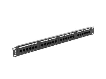 Lanberg | Patch Panel 24 port 1U 19" CAT.6 UTP | PPU6-1024-B | Black