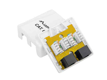 Gniazdo natynkowe 2x RJ45 Kat.6 białe