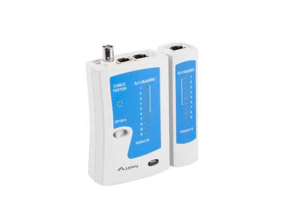Testeur de câble réseau Lanberg NT-0401, testeur de câble UTP/STP, bleu, blanc