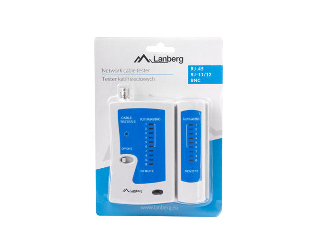 Testeur de câble réseau Lanberg NT-0401, testeur de câble UTP/STP, bleu, blanc