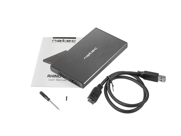 NATEC RHINO GO enclosure USB 3.0 for 2.5'' SATA HDD/SSD, black Aluminum