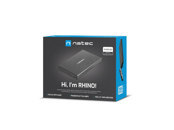 NATEC RHINO GO enclosure USB 3.0 for 2.5'' SATA HDD/SSD, black Aluminum