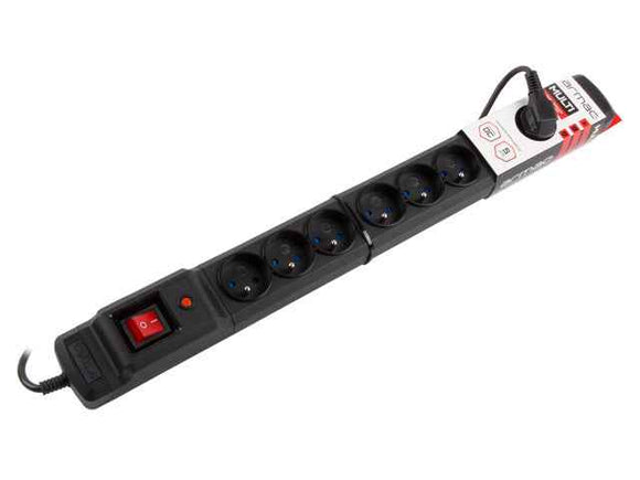 Multiprise parafoudre M9 1,5 m noire (9 prises)