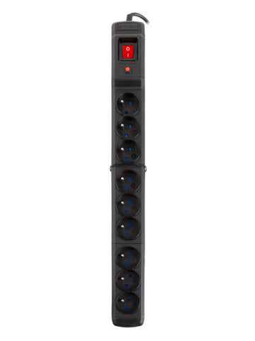Multiprise parafoudre M9 1,5 m noire (9 prises)
