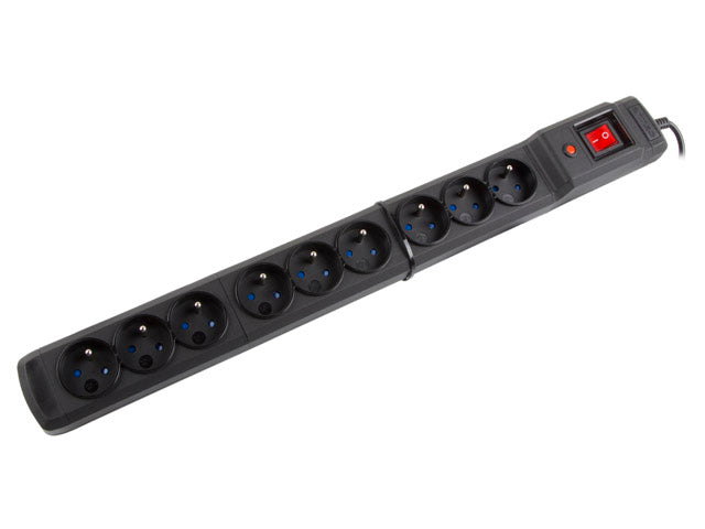 Multiprise parafoudre m9 15 m noire 9 prises