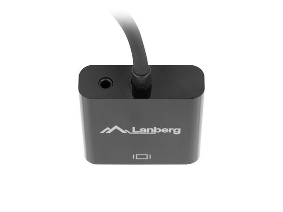 Adaptateur de câble vidéo Lanberg AD-0017-BK 0,2 m VGA (D-Sub) HDMI Type A (Standard) Noir