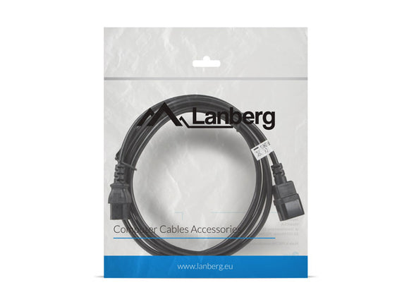 Lanberg CA-C13E-11CC-0030-BK power cable Black 3 m C13 coupler C14 coupler