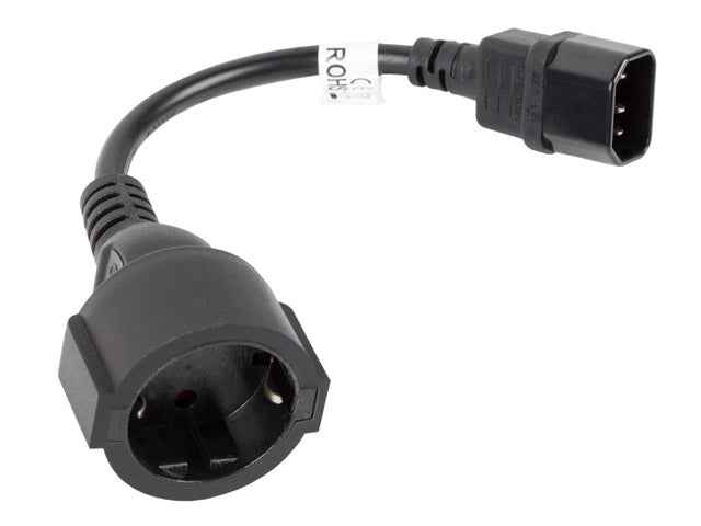 Câble d'alimentation Lanberg CA-C14E-10CC-0018-BK Coupleur C14 noir