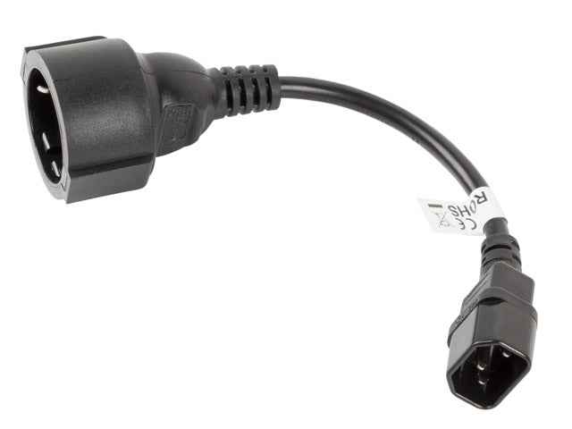 Câble d'alimentation Lanberg CA-C14E-10CC-0018-BK Coupleur C14 noir