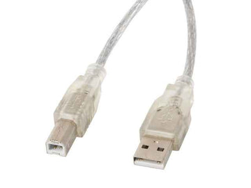Câble USB 2.0 AM-BM 3M Ferrite Transparent