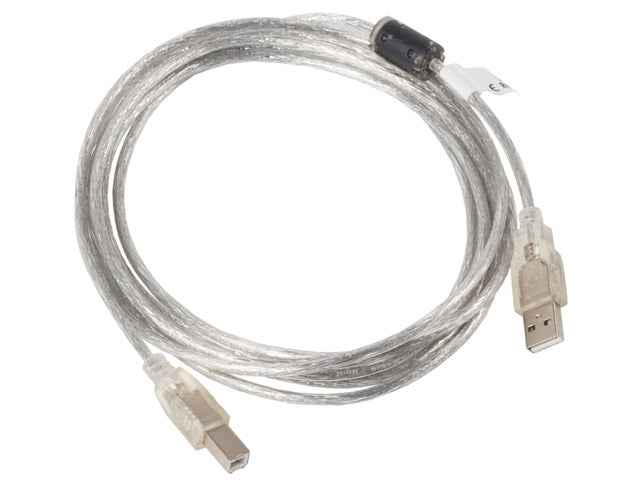 Câble USB 2.0 AM-BM 3M Ferrite Transparent