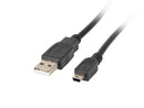 Lanberg Mini USB to USB Type-A 2.0 Cable, 1.8 m | CA-USBK-10CC-0018-BK | Mini USB to USB Type-A-1
