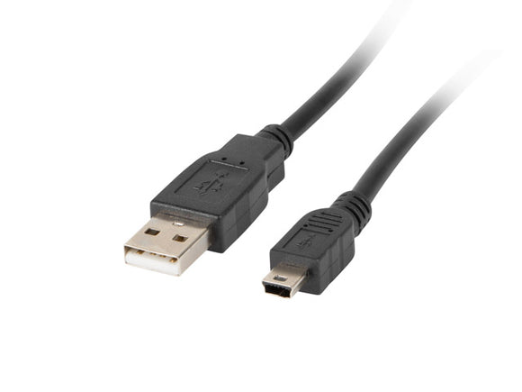 Lanberg Mini USB to USB Type-A 2.0 Cable, 1.8 m | CA-USBK-10CC-0018-BK | Mini USB to USB Type-A