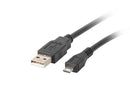 Lanberg USB Micro (M) to USB-A (M) 2.0 Cable | CA-USBM-10CC-0018-BK