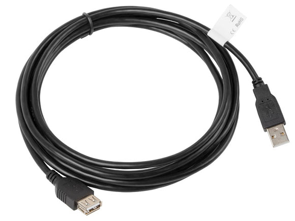 Lanberg USB-A 2.0 Cable, 3 m | CA-USBE-10CC-0030-BK | USB Type-A to USB Type-A