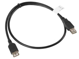 Cablu USB-A M/F 2.0 0,7 m negru