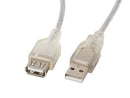 Lanberg CA-USBE-12CC-0018-TR USB cable 1.8 m USB 2.0 USB A Transparent-1