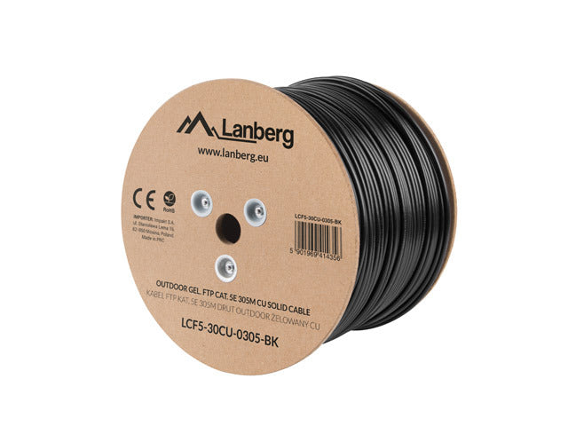 Câble réseau Lanberg LCF5-30CU-0305-BK Noir 305 m Cat.5e F/UTP (FTP) extérieur