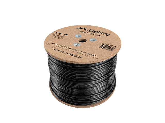 Lanberg LCF5-30CU-0305-BK networking cable Black 305 m Cat.5e F/UTP (FTP) outdoor