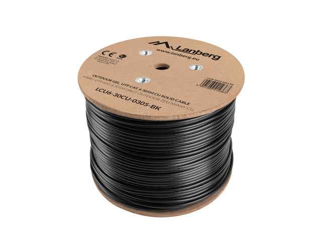Câble réseau Lanberg LCU6-30CU-0305-BK Noir 305 m Cat.6 U/UTP (UTP) extérieur