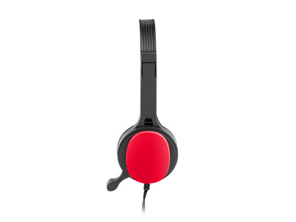 Casque supra-auriculaire USL-1222 avec microphone rouge