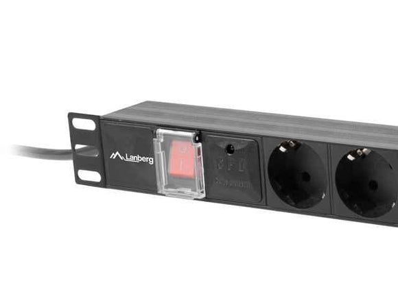 Listwa zasilająca Rack PDU 19" 1U 10A 7X SCHUKO 2m czarny C14