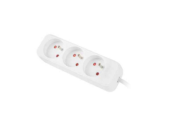 Lanberg Cable Power Strip, 3X French Outlets Quality-Grade Copper, 1.5 m | PS0-03E-0150-W
