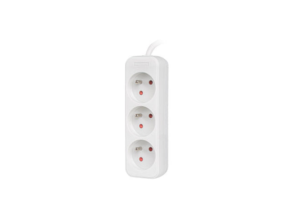 Lanberg Cable Power Strip, 3X French Outlets Quality-Grade Copper, 1.5 m | PS0-03E-0150-W