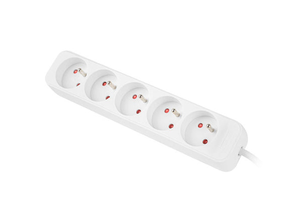 Lanberg Cable Power Strip, 5X French Outlets Quality-Grade Copper, 1.5 m | PS0-05E-0150-W