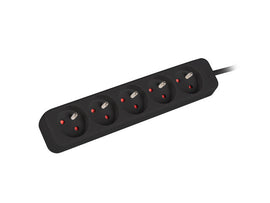 Lanberg Cable Power Strip, 5X French Outlets Quality-Grade Copper, 1.5 m | PS0-05E-0150-BK