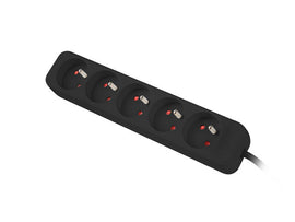Lanberg Cable Power Strip, 5X French Outlets Quality-Grade Copper, 3 m | PS0-05E-0300-BK - 0