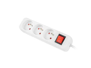 Lanberg Cable Power Strip, 3X French Outlets with Switch, Quality-Grade Copper, 1.5 m | PS1-03E-0150-W
