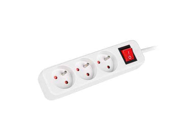 Lanberg Cable Power Strip, 3X French Outlets with Switch, Quality-Grade Copper, 1.5 m | PS1-03E-0150-W