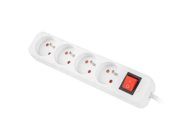 Lanberg Cable Power Strip, 4X French Outlets with Switch, Quality-Grade Copper, 1.5 m | PS1-04E-0150-W