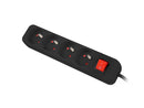 Listwa zasilająca 1,5m, czarna, 4 gniazda, z wyłącznikiem, kabel wykonany z pełnej miedzi-2