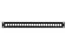 Patch panel pusty 24 porty 1U 19 cali czarny do modułów keystone