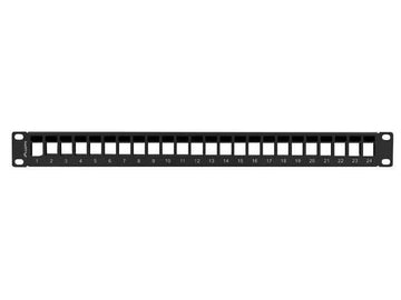 Patch panel pusty 24 porty 1U 19 cali czarny do modułów keystone