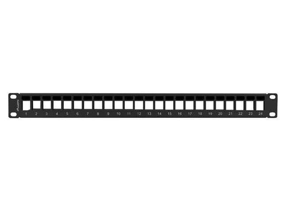 Patch panel pusty 24 porty 1U 19 cali czarny do modułów keystone