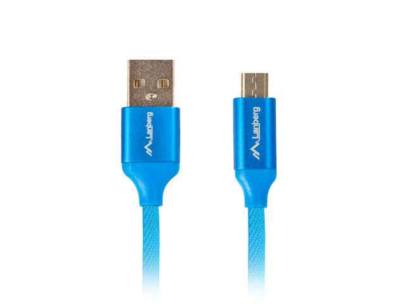 Lanberg USB Micro to USB-A 2.0 Cable Blue Premium QC 3.0, 1 m | CA-USBM-20CU-0010-BL | USB Micro to USB Type-A