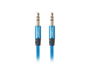 Cablu minijack 3,5 mm M/M 3 pini 2 m blu
