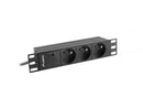 Lanberg Power Distribution Unit (PDU) 10" 1U 16A 2m 3x French Outlets | PDU-03E-0200-BK