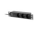 Lanberg Power Distribution Unit (PDU) 10" 1U 16A 2m 3x French Outlets | PDU-03E-0200-BK